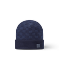 Bonnet et Écharpe Néo Petit Damier Bleu Marine