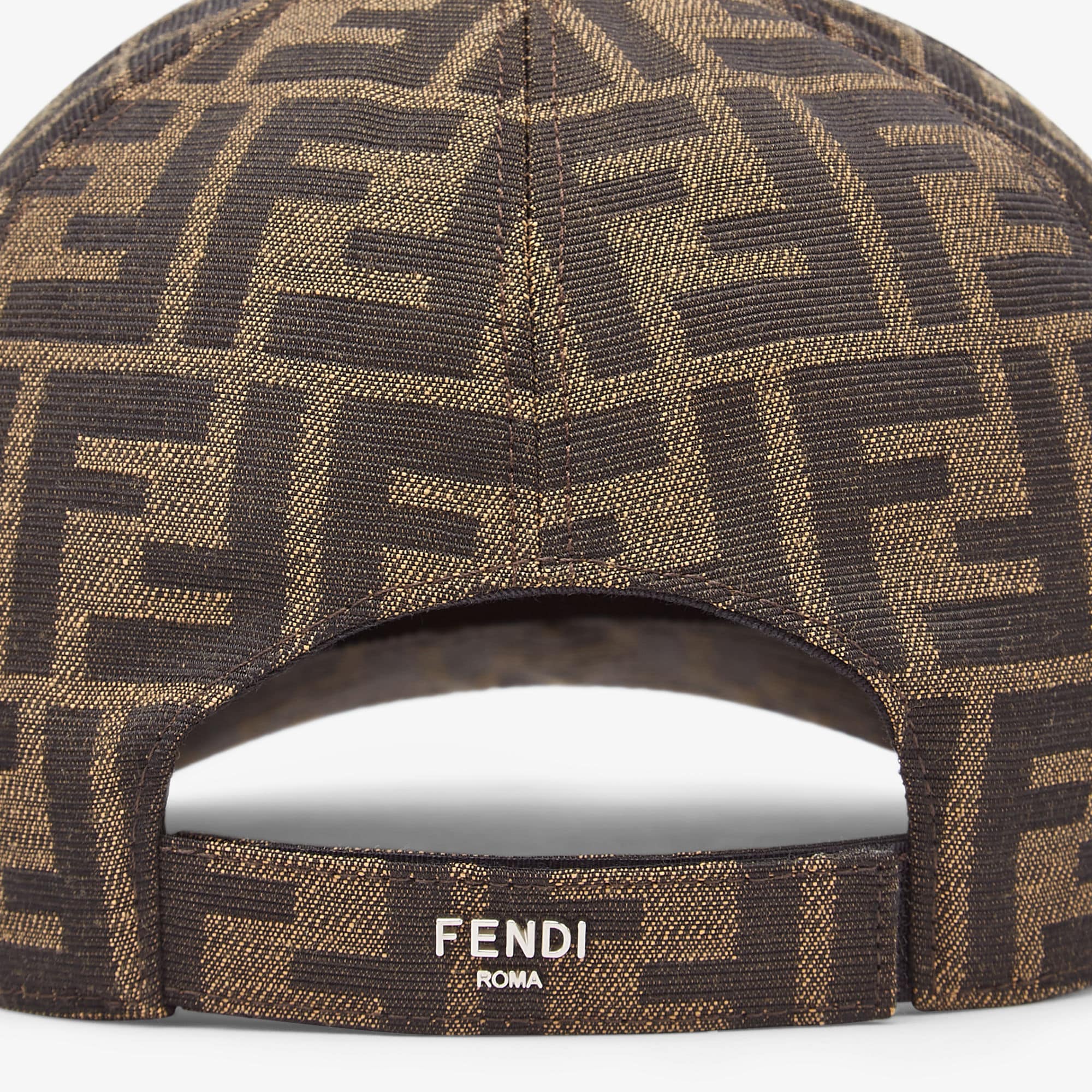 Casquette de baseball en tissu jacquard FF brun